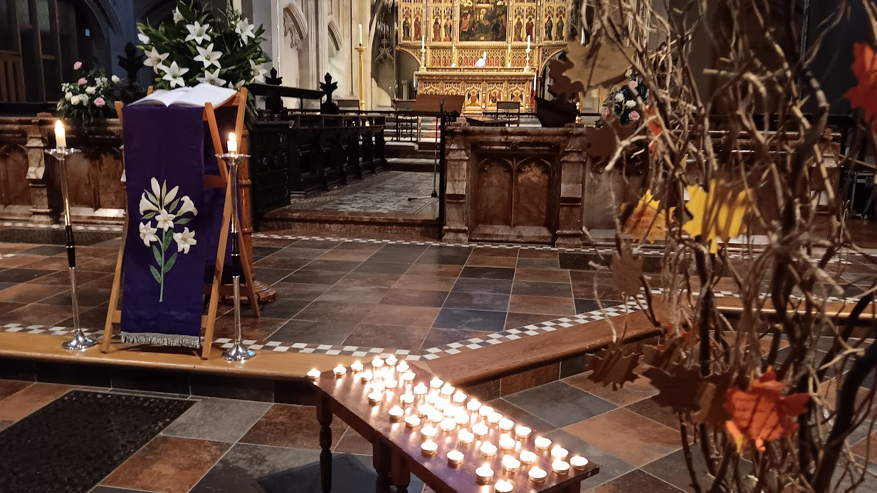 The lectern at the bereavement service